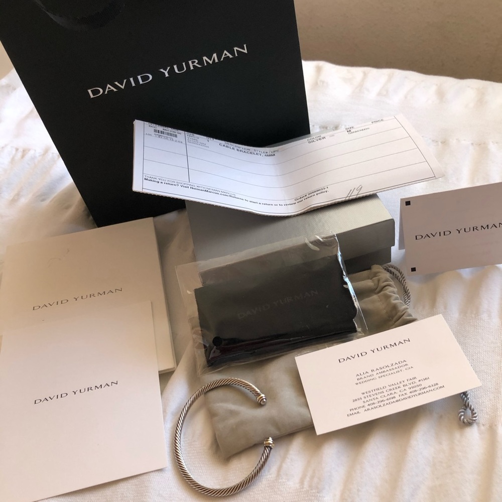 David Yurman Cable Bracelet Size M w/ 18k gold - Picture 5 of 5